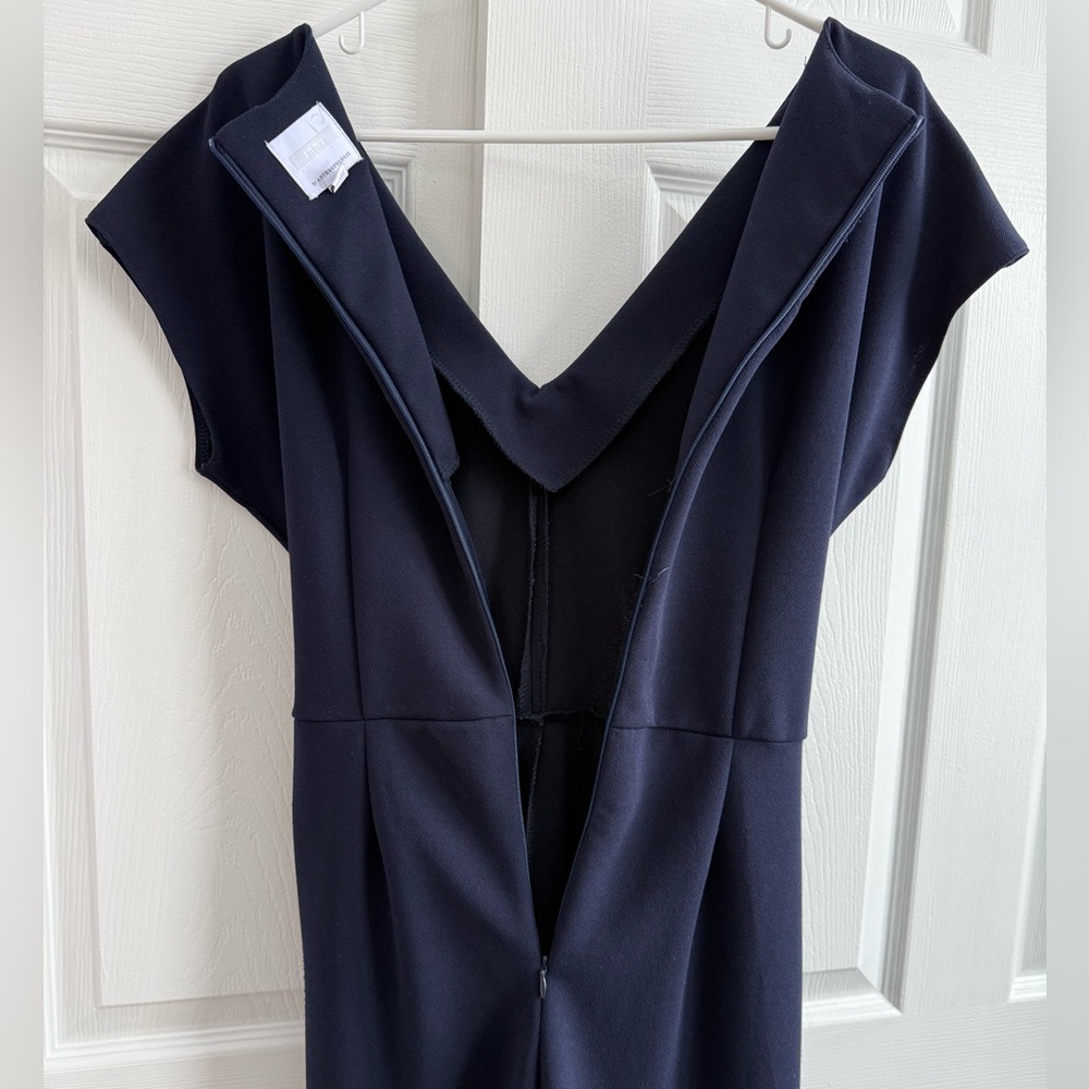 Anthropologie Ett:twe navy blue jumpsuit V-neck sleeveless attached belt M - Picture 10 of 12